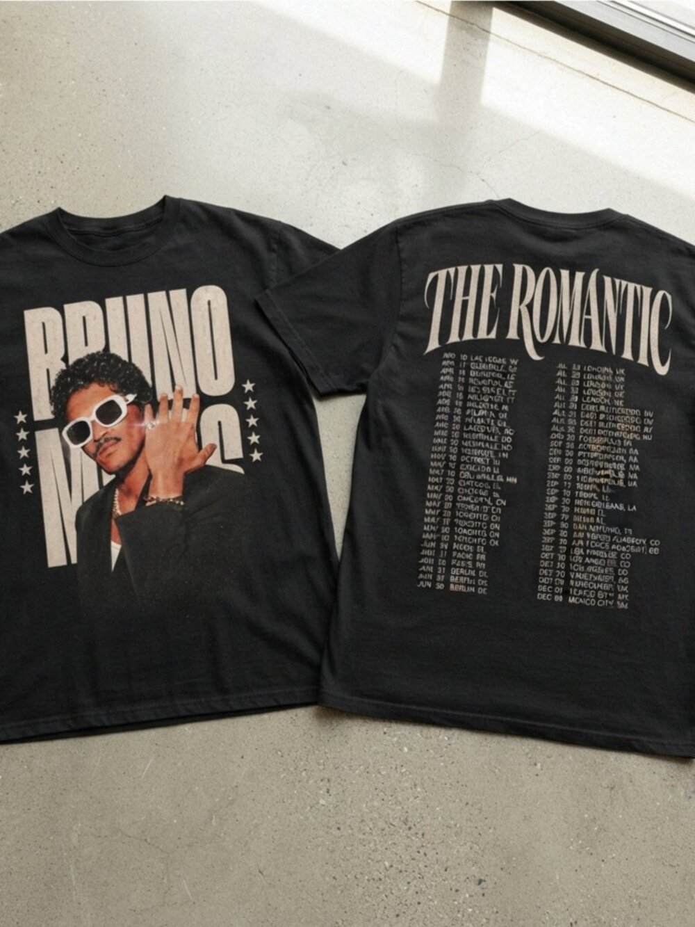 Bruno Mars The Romantic Tour Vintage Graphic T-Shirt